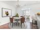 Cozy dining room with modern decor, a round table with chairs, and sliding glass door to outdoor space at 8410 Scotney Bluff Ave, Charlotte, NC 28273