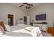 Inviting bedroom featuring vaulted ceilings, a king-sized bed, and comfortable decor at 116 Paradise Hills Cir, Mooresville, NC 28115