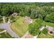 Lovely aerial view of the house and large lawn surrounded by trees at 1226 Flint Ct, Matthews, NC 28104