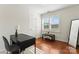 Office room with modern desk, shutters, hardwood floors, and recessed lighting at 1226 Flint Ct, Matthews, NC 28104