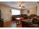 Comfortable living room featuring hardwood floors and a large window at 1925 S Lafayette St, Shelby, NC 28152