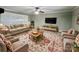 Cozy living room featuring a vintage rug, stylish sofas, and a modern TV at 1937 Hickory Dr, Lancaster, SC 29720