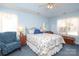 Bedroom features blue walls, blue carpet, and lots of natural light at 2003 Hemby Commons Pkwy, Indian Trail, NC 28079