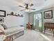 Serene bedroom featuring a decorative wall, a desk, and a comfortable bed at 2437 Grinstead Ct, Clover, SC 29710