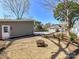 Backyard featuring a gravel area with fire pit, landscaping, and a view of the main house at 2919 Park Rd, Charlotte, NC 28209