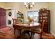 A cozy dining room features a chandelier and a hutch at 313 Garner Dr, Salisbury, NC 28146