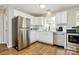 Updated kitchen featuring stainless steel appliances and white cabinets at 3615 Henshaw Rd, Charlotte, NC 28209