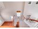 View of the staircase leading to living room with fireplace and built-in shelves at 485 Sutro Forest Nw Dr, Concord, NC 28027