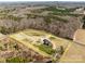 A brick home is surrounded by a generous parcel with a yellow property line boundary at 515 Panhandle Rd, Gold Hill, NC 28071