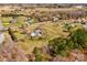 An aerial view of the expansive property with lush green lawn and mature trees at 723 W Zion Church Rd, Shelby, NC 28150