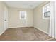 A bright bedroom is carpeted and features two windows and a closet door at 8101 Coxwood Ct, Charlotte, NC 28227