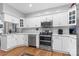 Bright kitchen with white cabinetry, stainless appliances, and stylish countertops at 8328 Highland Glen Dr, Charlotte, NC 28269