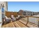 Relaxing deck with patio furniture overlooking the backyard and neighboring townhomes at 8436 Summerford Dr, Charlotte, NC 28269