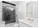 Modern bathroom featuring a sleek shower with glass enclosure and contemporary vanity at 1817 S Mint St, Charlotte, NC 28203