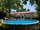 Backyard features a refreshing above ground swimming pool, perfect for outdoor relaxation and summer fun at 2027 Downey St, Rock Hill, SC 29732