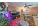 Living room featuring hardwood floors, furniture, ceiling fan and fish aquarium at 3021 Whitson Rd, Gastonia, NC 28054