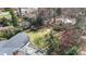 Aerial view of a backyard with a deck and lush greenery, providing a peaceful outdoor setting at 710 Peranna Pl, Charlotte, NC 28211