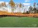 Expansive backyard featuring a lush lawn, metal fence, and mature trees offering privacy at 9819 Festival Way, Charlotte, NC 28215