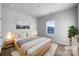 A clean bedroom featuring neutral décor, a large window, and soft carpet at 9819 Festival Way, Charlotte, NC 28215