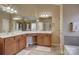 Spacious bath featuring double sinks, tile floors, jacuzzi tub and stand up shower at 15100 Durmast Ct, Mint Hill, NC 28227