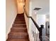 Carpeted staircase leading to the upper level of the home at 2623 Aubrey St, Monroe, NC 28110