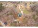 Aerial view of residence featuring a fenced backyard and a long private driveway at 4187 Bessie Hudson Rd, Lancaster, SC 29720