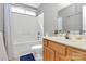 A bathroom featuring a sink, toilet, shower, and neutral color scheme at 5830 Kelden Walker Ln, Charlotte, NC 28269