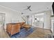 Inviting living room showcasing the cozy fireplace and staircase at 717 Meadow Lake Dr, Matthews, NC 28105