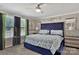 Cozy bedroom featuring a blue bedframe, stylish decorations, and neutral walls at 8742 Belt Ln, Fort Mill, SC 29707