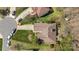 Birds-eye view of the home's roofline, driveway, mature landscaping, and proximity to neighboring properties at 11542 Laurel View Dr, Charlotte, NC 28273