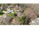 Scenic aerial shot displays the layout, landscaping, and surrounding neighborhood of the property at 11542 Laurel View Dr, Charlotte, NC 28273