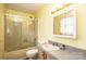 Full bathroom featuring tile flooring, tub and shower and vanity sink at 1228 Hidden Creek Cir, Hickory, NC 28602