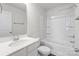 Bathroom with a sink, toilet, and bathtub with shower features at 136 S Bell Ave, Albemarle, NC 28001