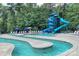 Fun-filled community pool area featuring a lazy river and a water slide for endless entertainment at 19622 River Falls Dr, Davidson, NC 28036
