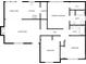 Detailed floor plan showcases the layout of a two-bath, three-bedroom home with a dining area and living room at 1971 Bristol Pkwy, Rock Hill, SC 29732