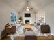 Bright, staged living room featuring a fireplace, plush seating, and hardwood floors at 1971 Bristol Pkwy, Rock Hill, SC 29732