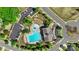 Aerial view of the community pool, showcasing ample parking and surrounding greenery at 4001 Perth Rd, Fort Mill, SC 29707