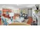 Open-concept living room with fireplace, seamlessly connecting to the kitchen and dining area at 4001 Perth Rd, Fort Mill, SC 29707