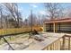 Backyard view of the fence, carport, and firepit at 4083 Hord Rd, Sharon, SC 29742