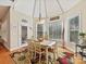Bright breakfast nook surrounded by windows, with a floral rug and hardwood floors at 5405 Silver Creek Dr, Waxhaw, NC 28173