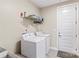 This laundry room features a washer, dryer, utility sink, and storage shelving for organization at 135 Goldenrod Cir, Salisbury, NC 28147
