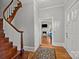 Foyer with hardwood floors and view to living room at 14725 N Old Statesville Rd, Huntersville, NC 28078