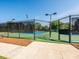 Inviting community tennis court with well-maintained green and blue surface surrounded by a secure black fence at 15715 Holyhead Ln, Huntersville, NC 28078