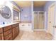 Bathroom featuring a soaking tub and glass shower at 205 Kaitlyn Ln, Kings Mountain, NC 28086
