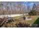 Spacious backyard featuring a picnic table and a brick patio with outdoor furniture around a fire pit at 4107 Balsam St, Indian Trail, NC 28079