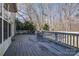 Large wooden deck, perfect for outdoor relaxation and entertaining, with mature trees providing shade at 4107 Balsam St, Indian Trail, NC 28079
