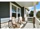 Cozy front porch featuring classic rocking chairs, offering a relaxing outdoor space with stone accents at 6016 Dogwood Blvd, Kannapolis, NC 28081