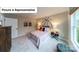 This cozy bedroom includes a stylish basketball theme and plush carpeting at 7021 Sylvan Retreat Dr, Denver, NC 28037