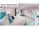 Bright bedroom with pastel pink walls, plush carpet, and ample natural light at 7021 Sylvan Retreat Dr, Denver, NC 28037