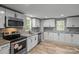 Modern kitchen featuring stainless steel appliances, granite counters, and stylish tile backsplash at 98 Ring Sw Ave, Concord, NC 28025